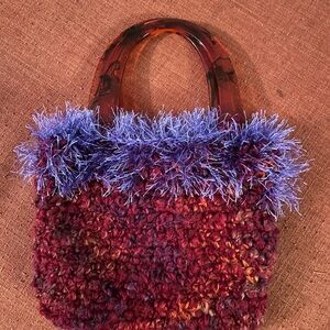 Stylish Red and Purple Handbag